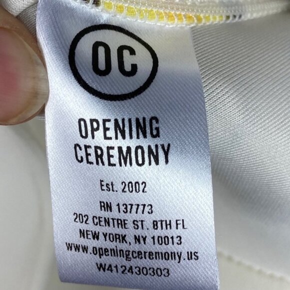 Opening Ceremony‎ Painted Leaves Neoprene Skirt Size Medium Yellow White Boho M - Picture 4 of 9